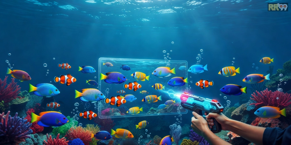 Minh họa khái niệm game bắn cá online rr99 với giao diện sống động