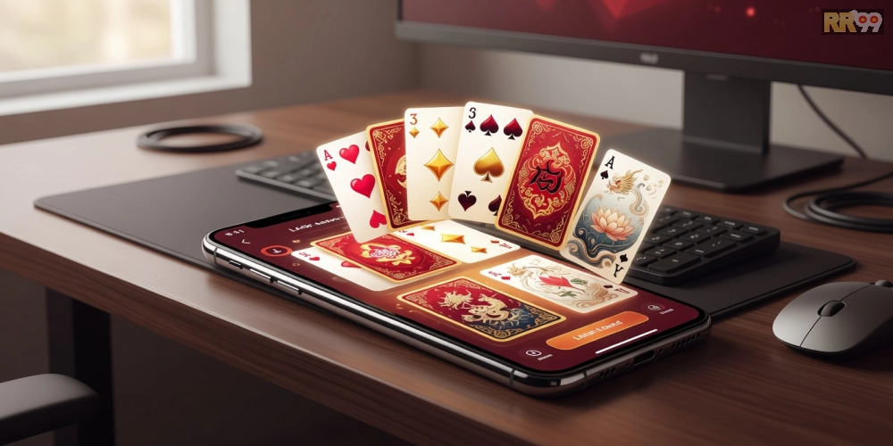 Minh họa khái niệm tải game bài rr99 với giao diện ứng dụng di động