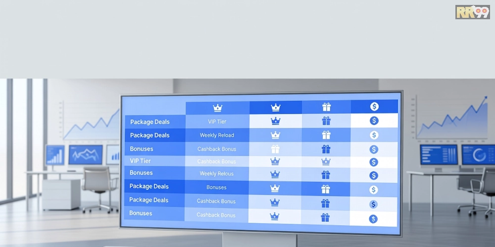 Minh họa bảng giá dịch vụ và ưu đãi mới nhất của top casino rr99 năm 2025