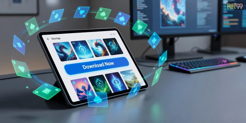 Giao diện tải game bài rr99 pro trên thiết bị di động